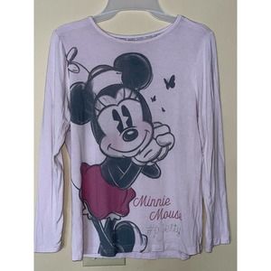 Disney Store Minnie Mouse Women's Extra Small‎ Long Sleeve Pink Shirt